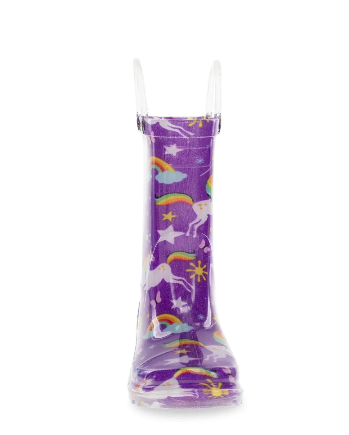 Kids Rainbow Unicorn Lighted Rain Boot - Purple