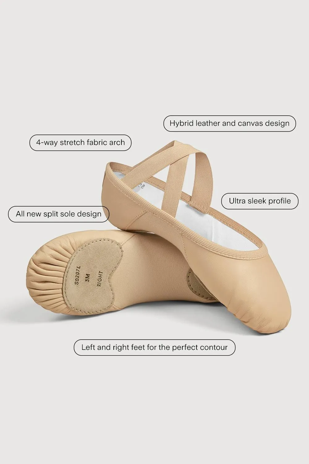 Ladies Enhance Leather Ballet Shoes