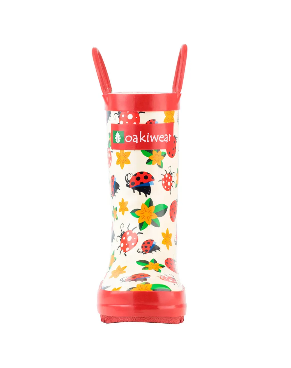 Ladybugs & Flowers Loop Handle Rubber Rain Boots