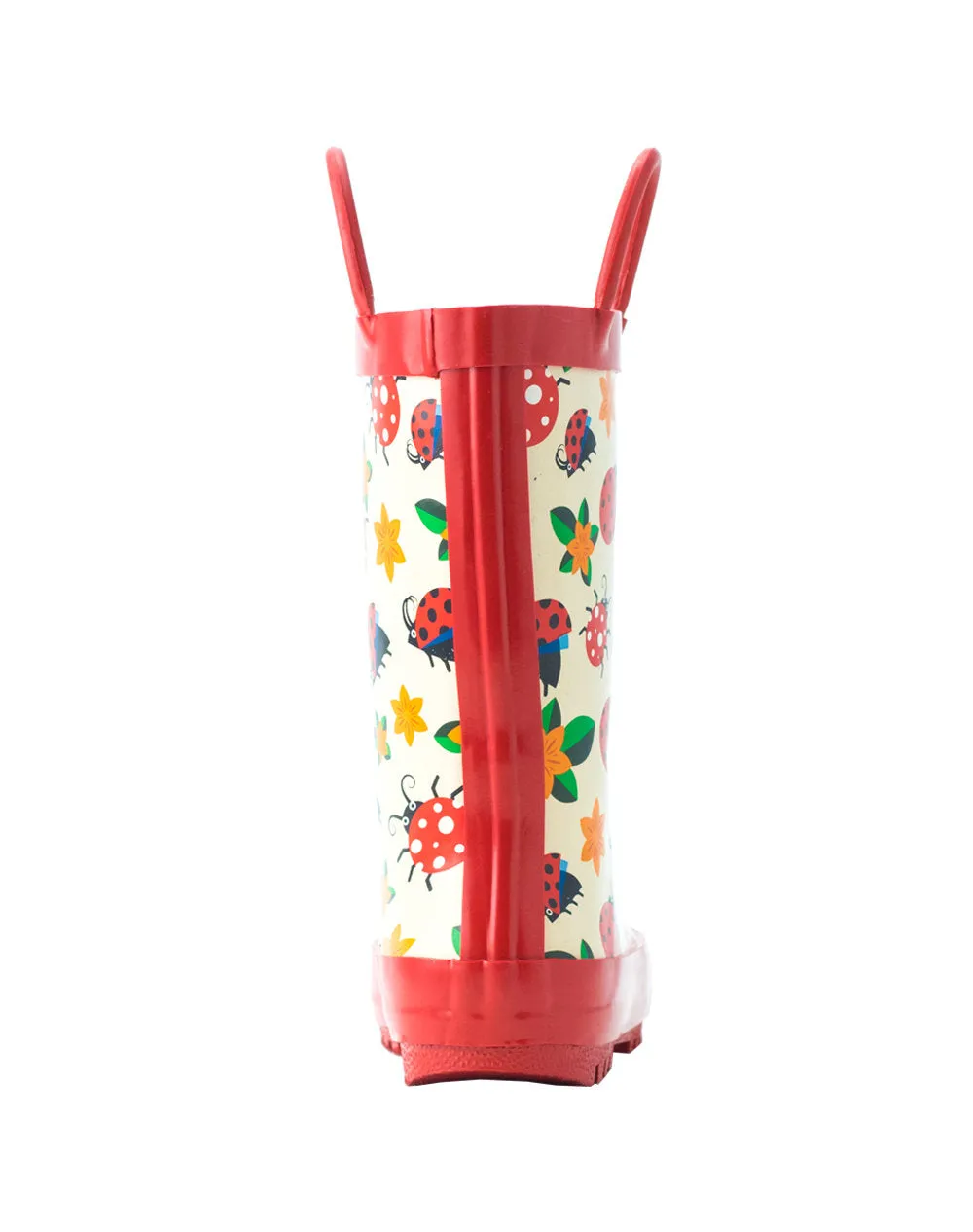 Ladybugs & Flowers Loop Handle Rubber Rain Boots