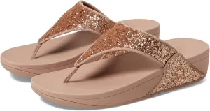 Lulu Glitter Toe-Thongs FitFlop Slides, Rose Gold