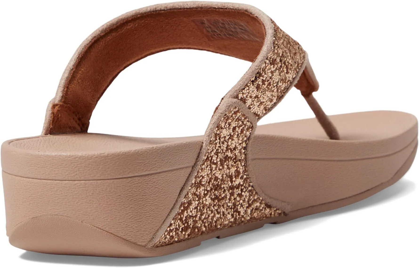 Lulu Glitter Toe-Thongs FitFlop Slides, Rose Gold