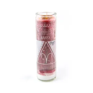 Magic Aries Red Zodiac Candle w/Crystals