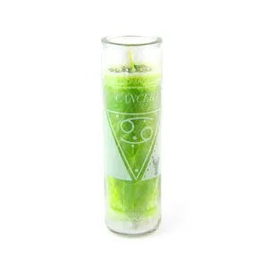 Magic Cancer Green Zodiac Candle w/Crystals