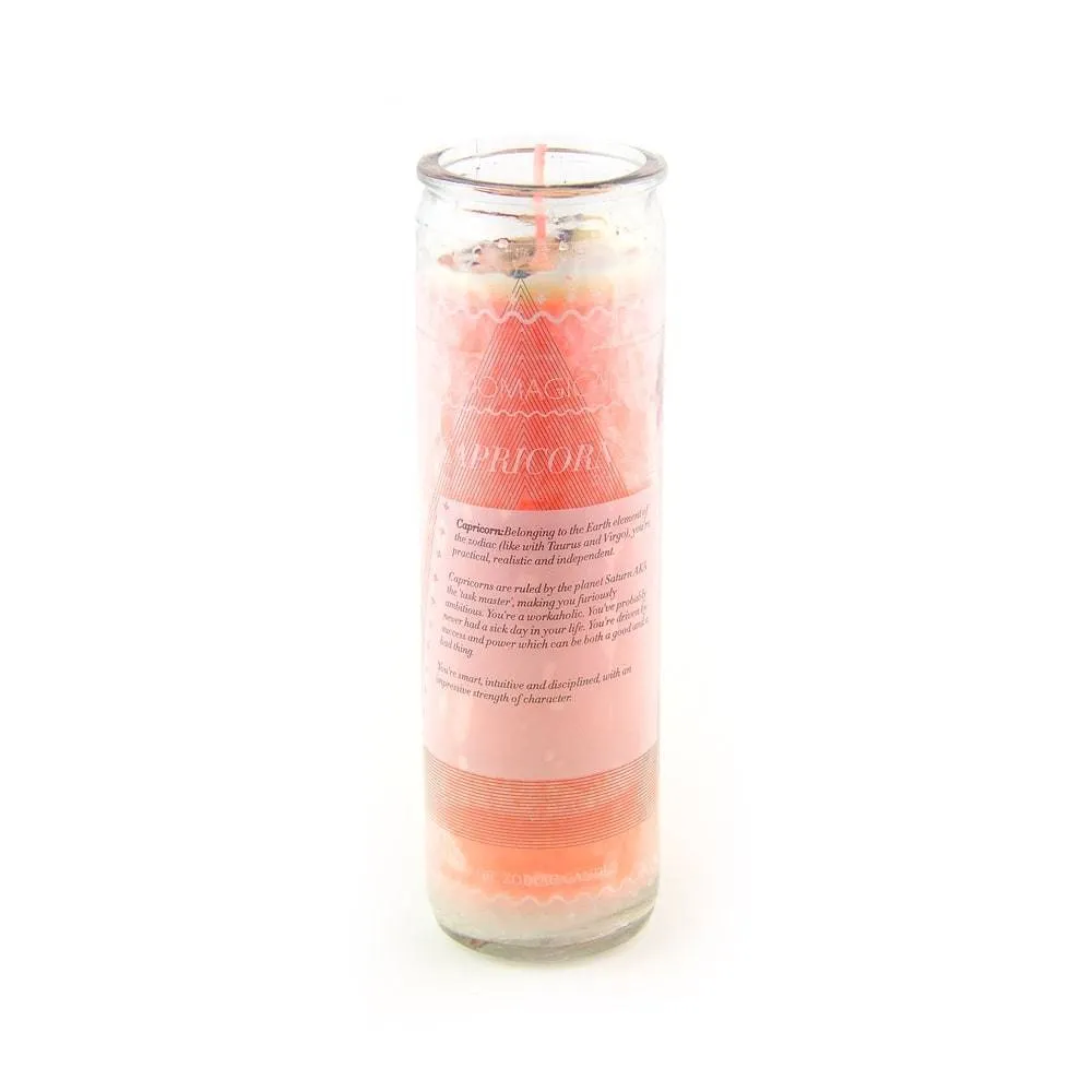 Magic Capricorn Zodiac Candle w/Crystals