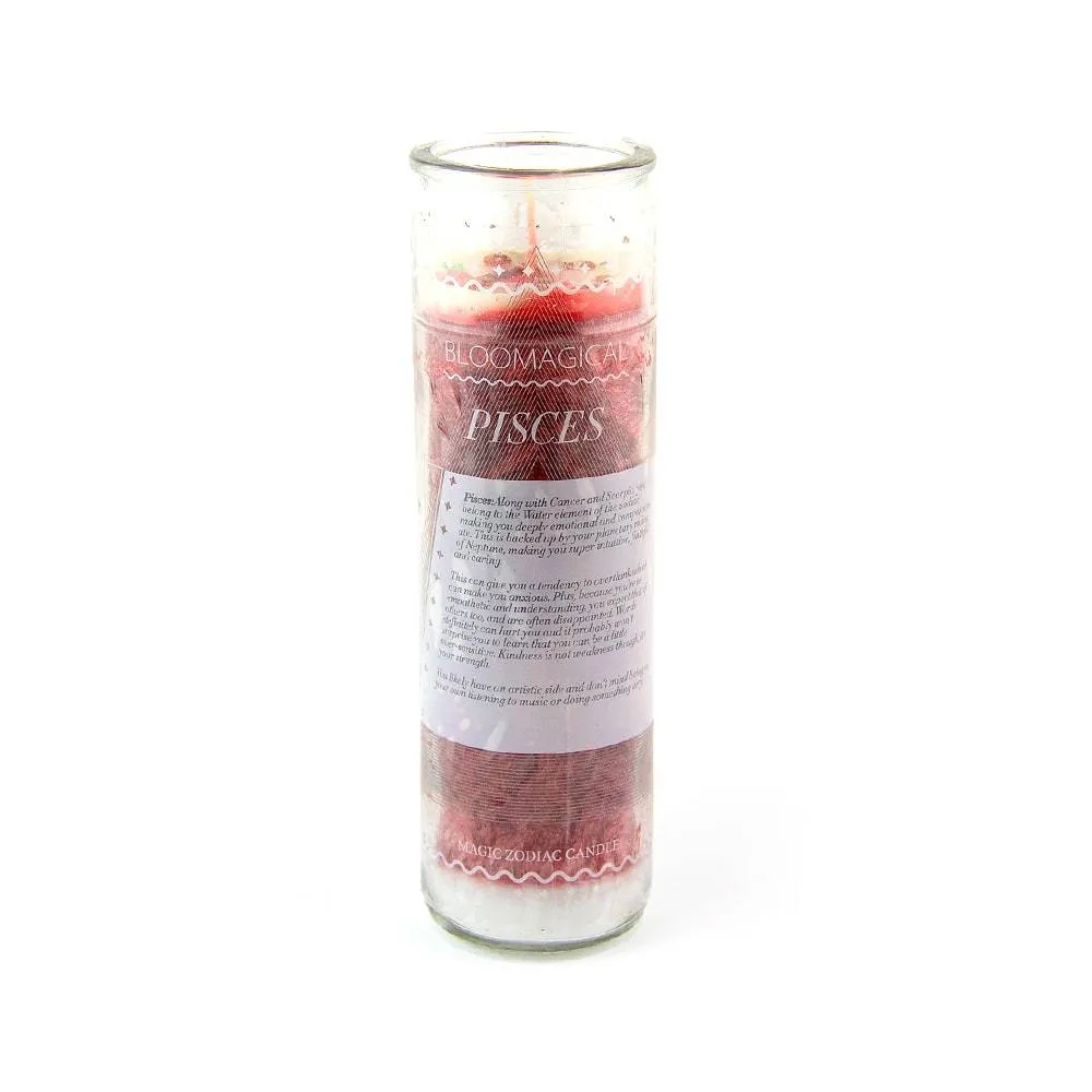 Magic Pisces Zodiac Candle w/Crystals