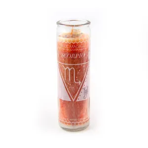 Magic Scorpio Orange Zodiac Candle w/Crystals