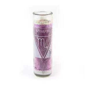 Magic Scorpio Purple Zodiac Candle w/Crystals