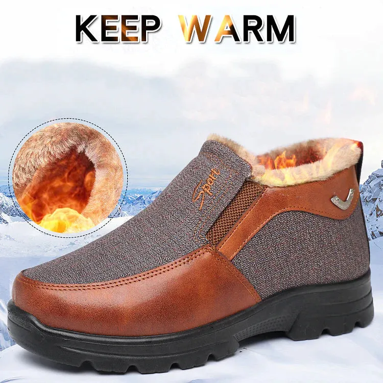 MEN WINTER FLEECE WATERPROOF ORTHOPEDIC ANKLE BOOTS