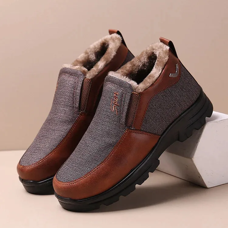 MEN WINTER FLEECE WATERPROOF ORTHOPEDIC ANKLE BOOTS