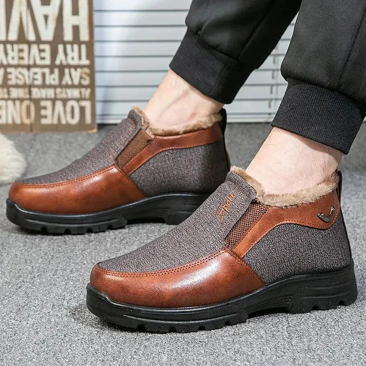 MEN WINTER FLEECE WATERPROOF ORTHOPEDIC ANKLE BOOTS