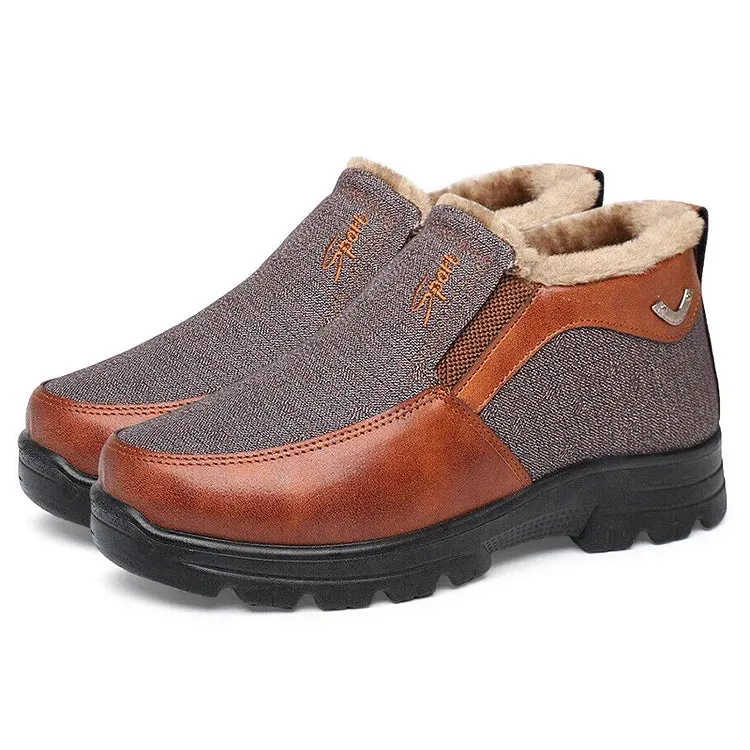 MEN WINTER FLEECE WATERPROOF ORTHOPEDIC ANKLE BOOTS