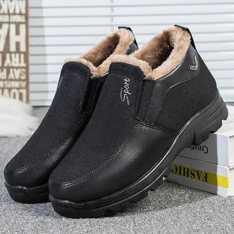 MEN WINTER FLEECE WATERPROOF ORTHOPEDIC ANKLE BOOTS