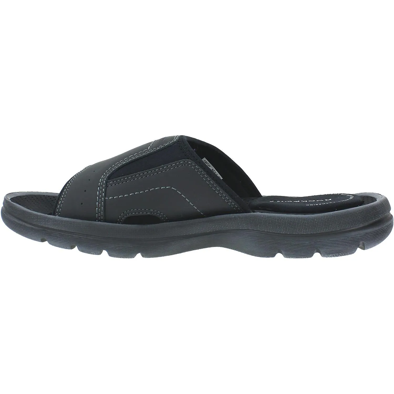 Men's Rockport Get Your Kicks Strap Slide Black Leather