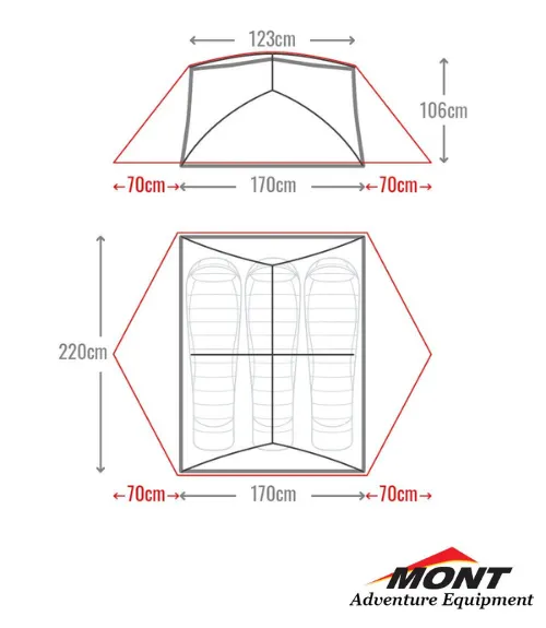 Mont Moondance EX - 3 Person Tent