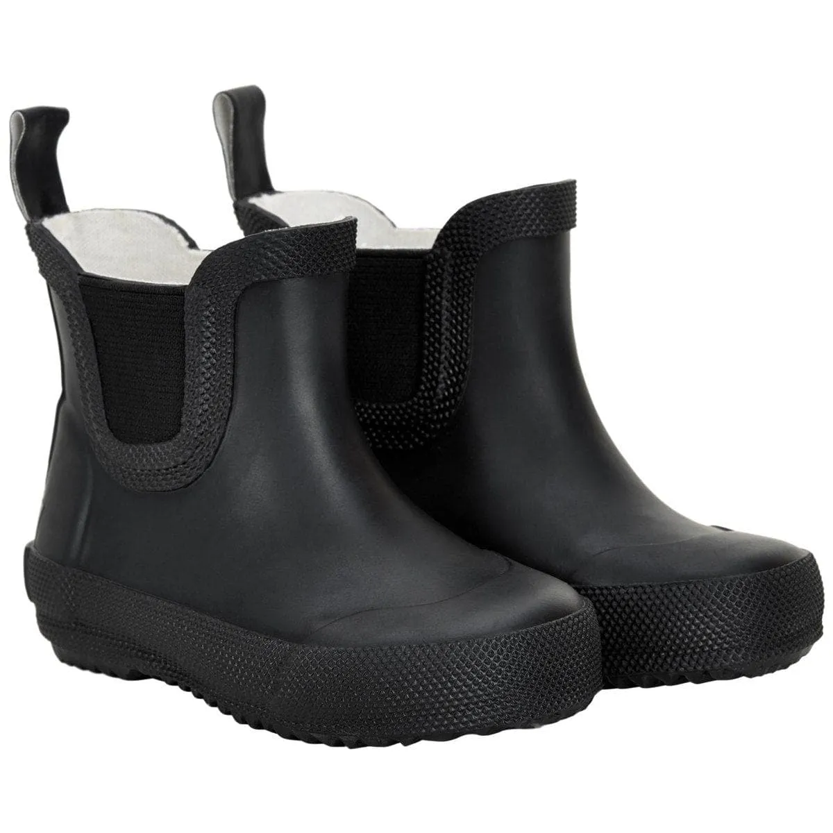 Natural Rubber Half Height Rainboots (Short Wellies) for New Walkers: Black