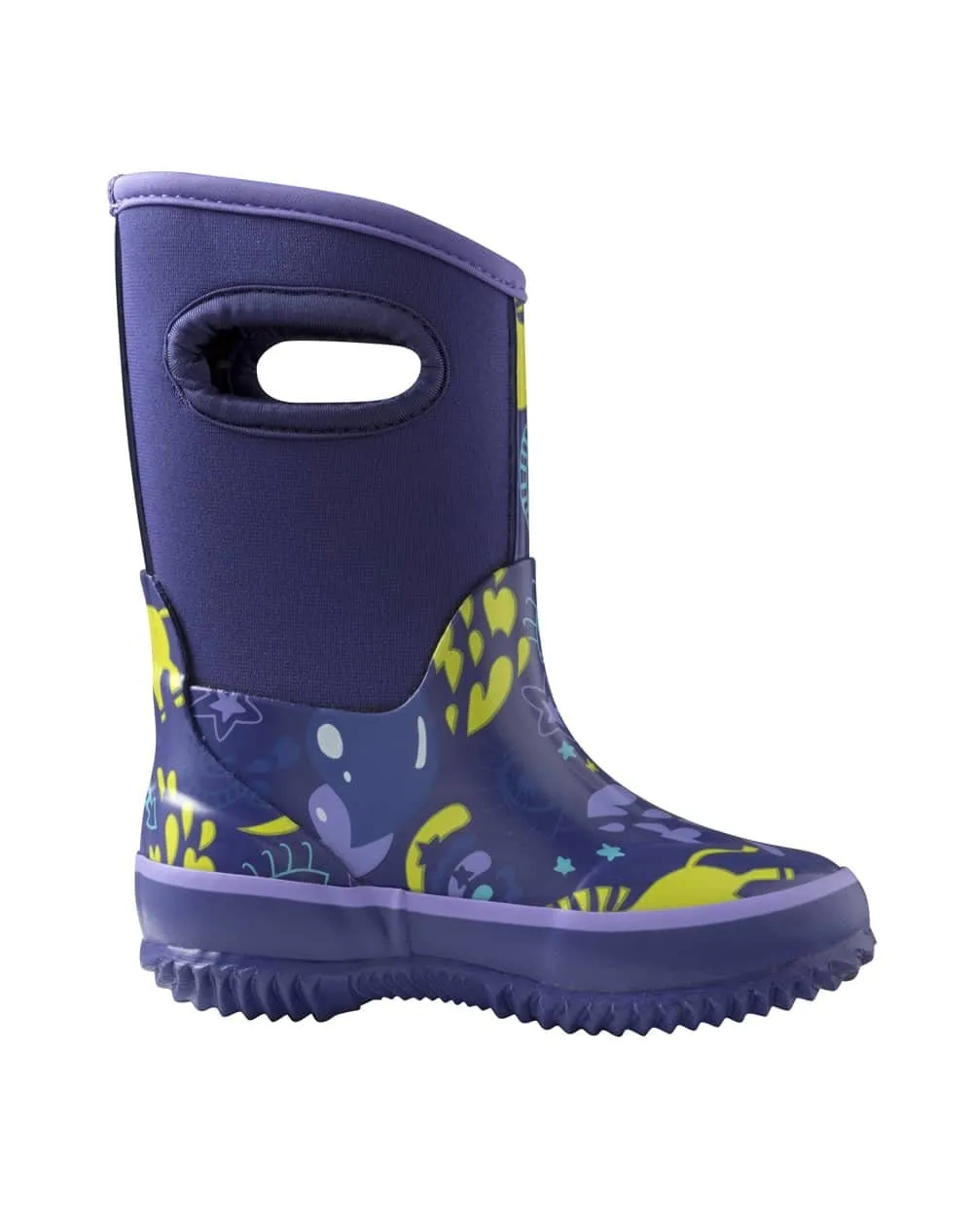 Neoprene Rain/Snow Boots: Purple Unicorn