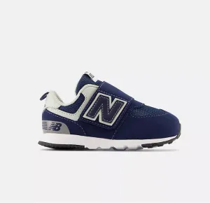 New Balance 574  Hook & Loop Navy with White