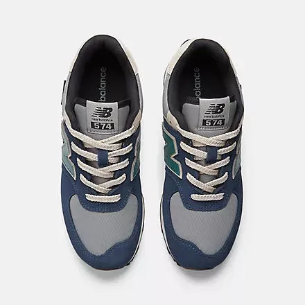 NEW BALANCE KID'S 574 NAVY/GREY SHOES