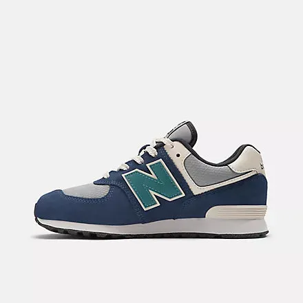 NEW BALANCE KID'S 574 NAVY/GREY SHOES