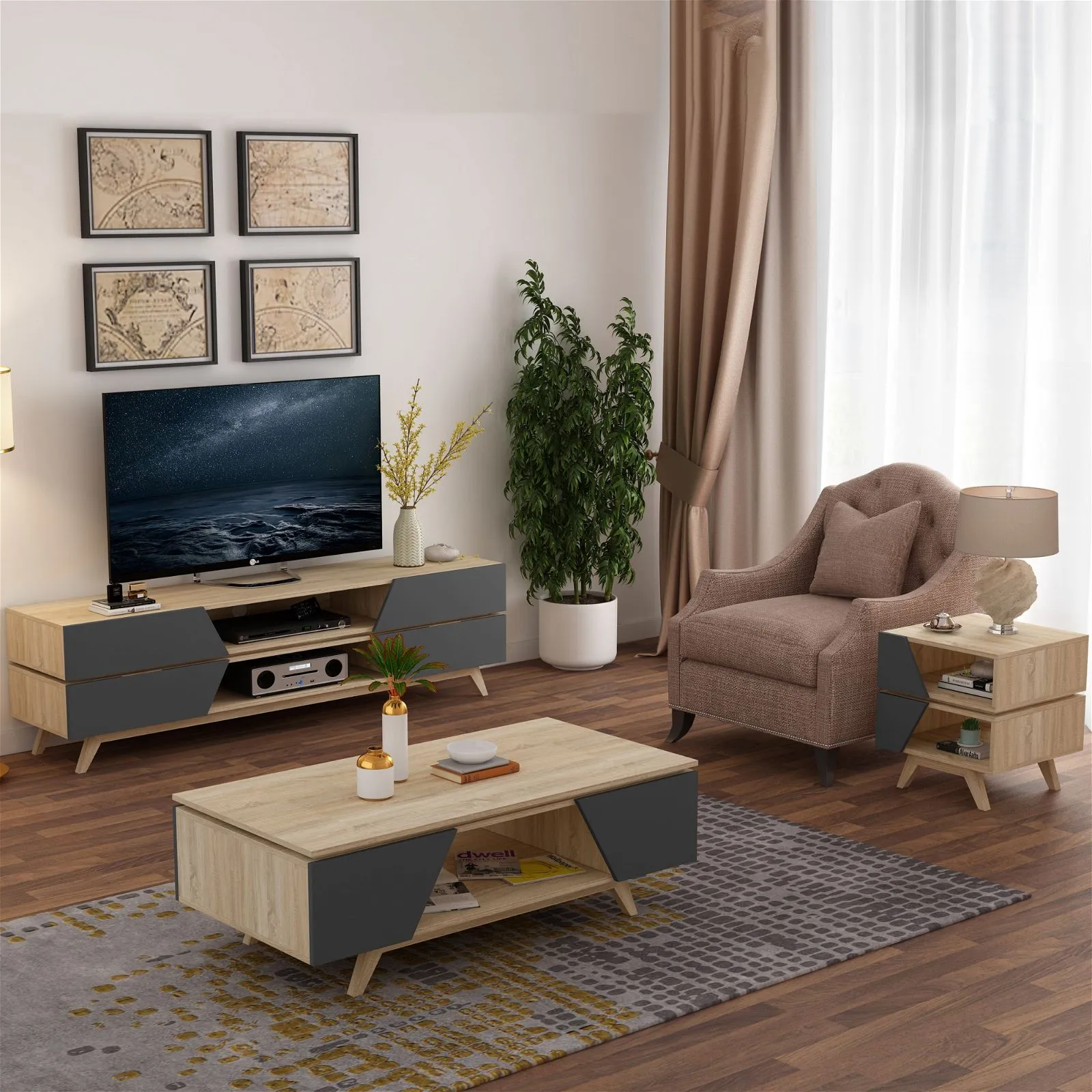 NORDIC 1800 Entertainment Unit Grey by Criterion