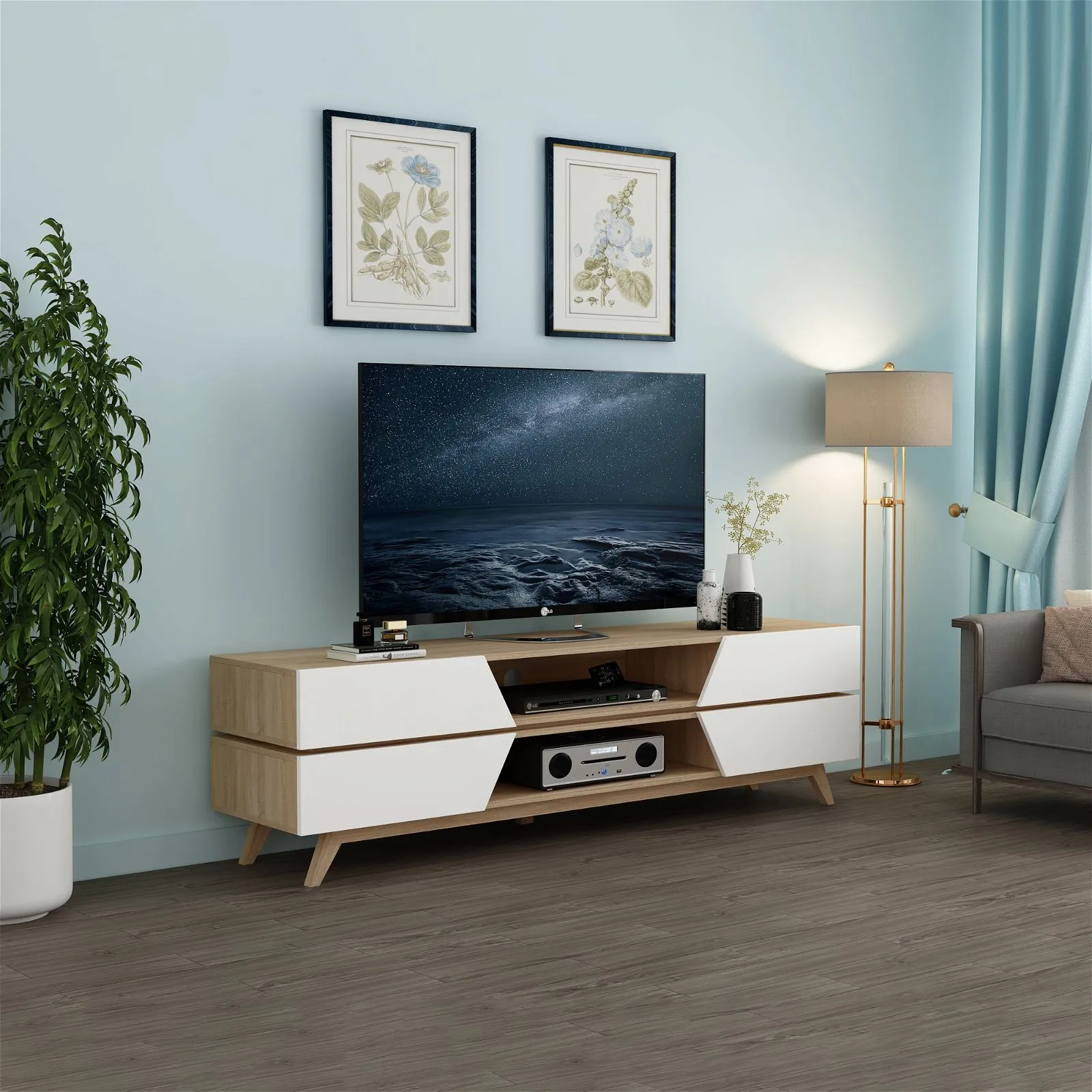 NORDIC 1800 Entertainment Unit Oak by Criterion