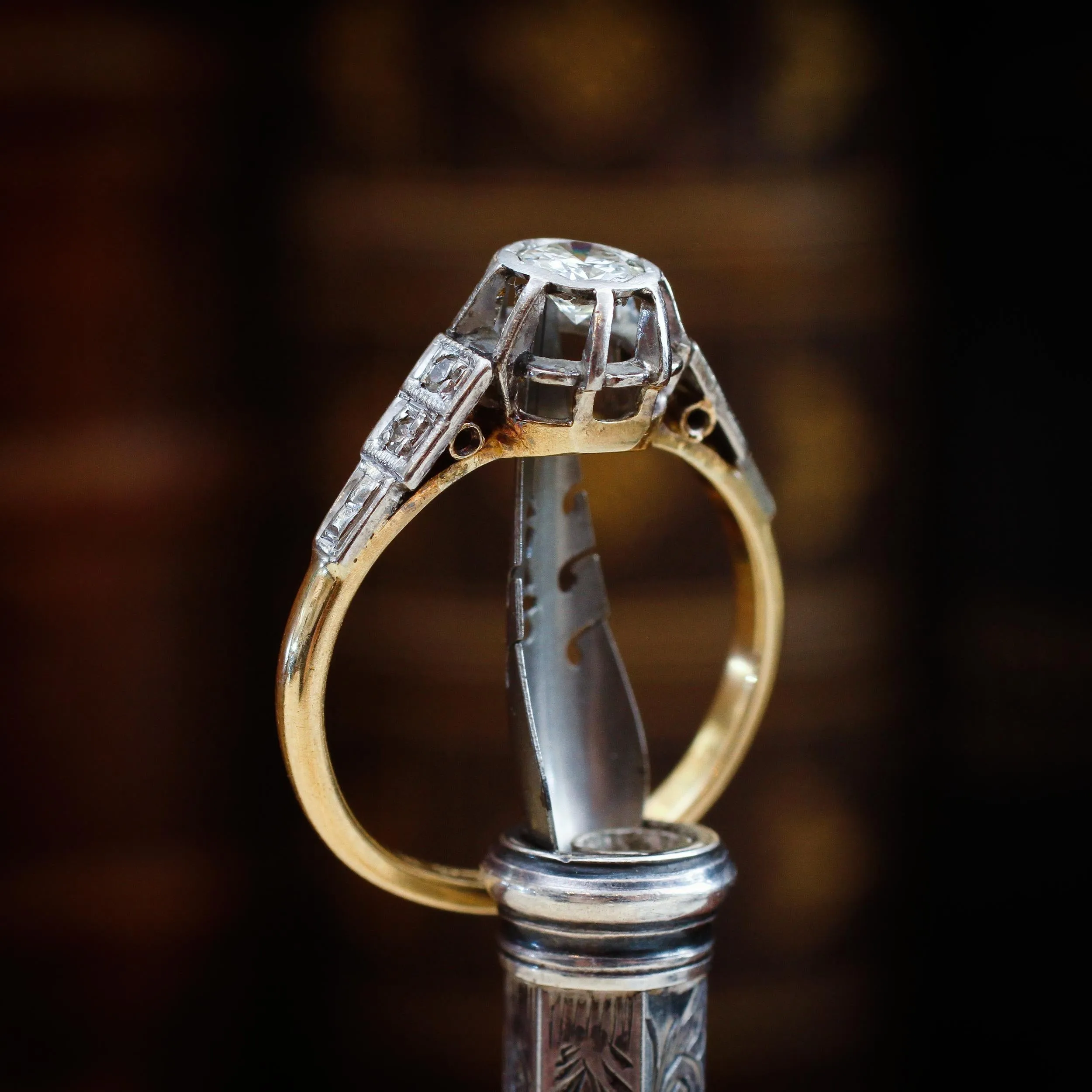 Oh Fascinating Attraction! Dramatic Art Deco Diamond Engagement Ring