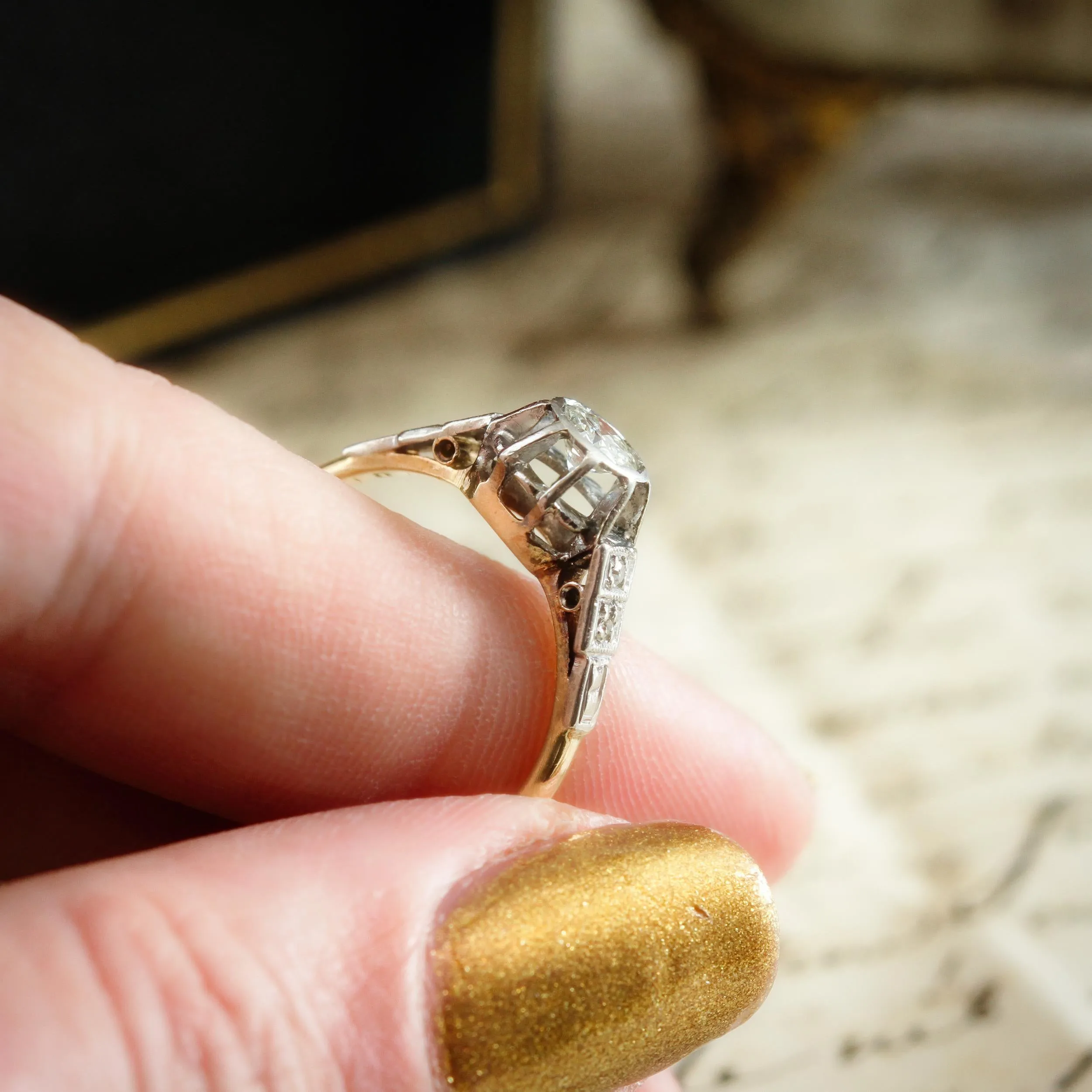 Oh Fascinating Attraction! Dramatic Art Deco Diamond Engagement Ring