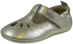 Old Soles Girl's 053 T-Petal Gold Leather T-Strap Mary Jane Shoe