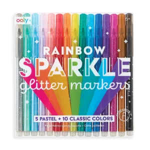 Ooly Rainbow Sparkle Glitter Markers - Set of 15