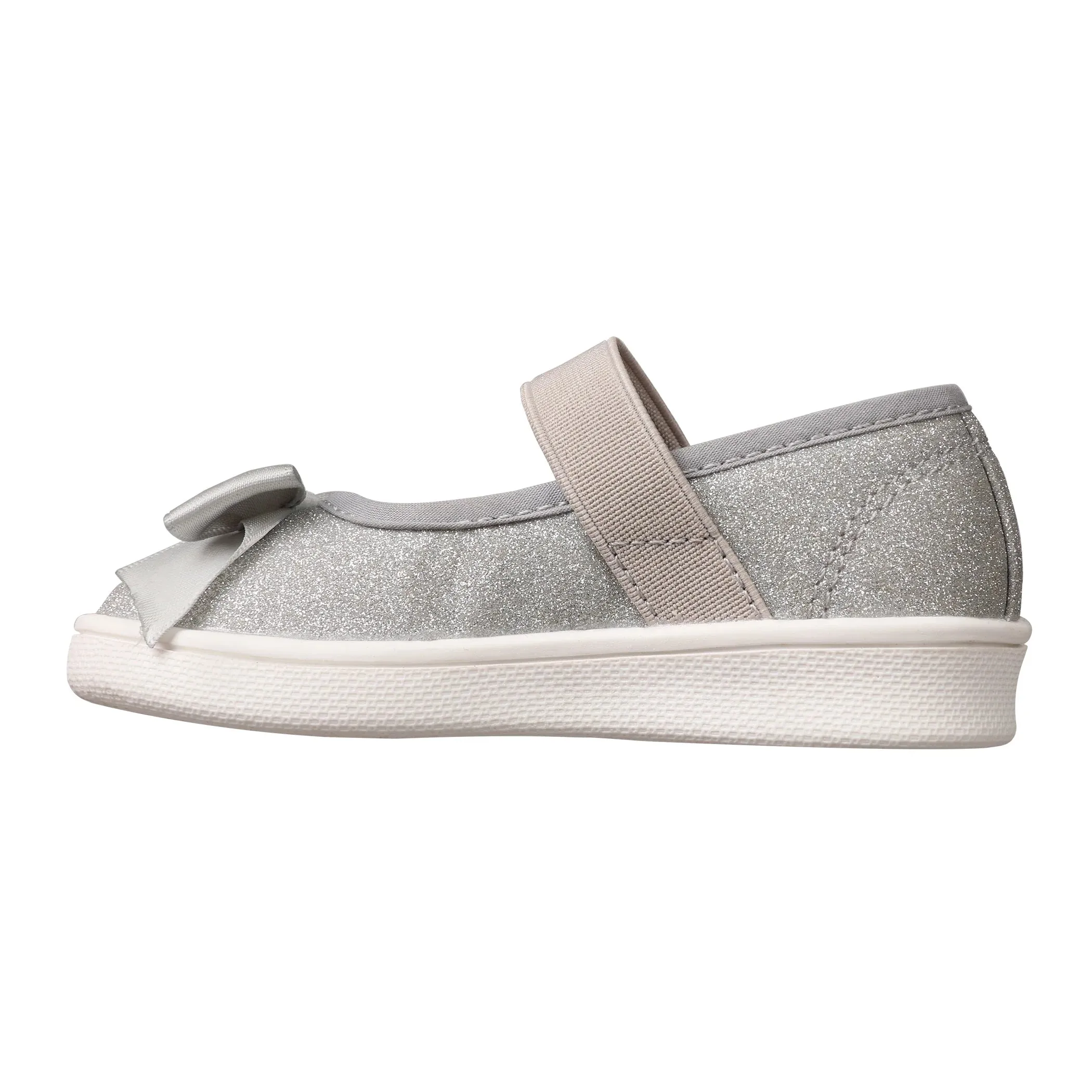 Oomphies Girls' (Sizes 5-12) Quinn Crib Flat - Silver Glitter