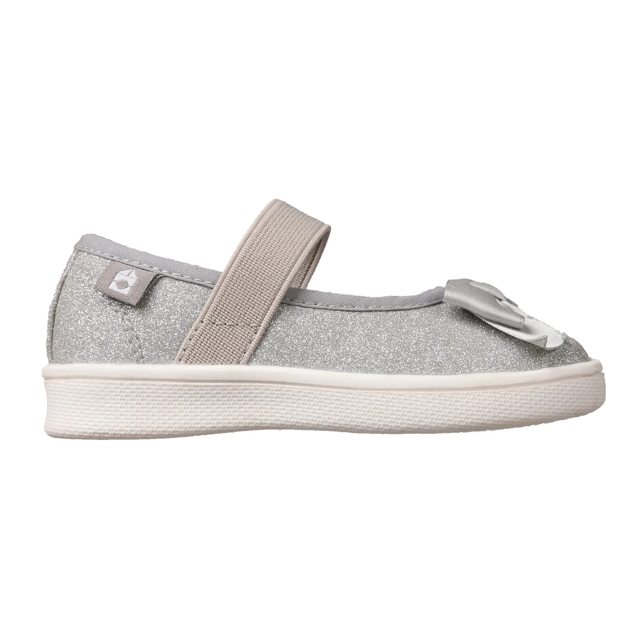 Oomphies Girls' (Sizes 5-12) Quinn Crib Flat - Silver Glitter