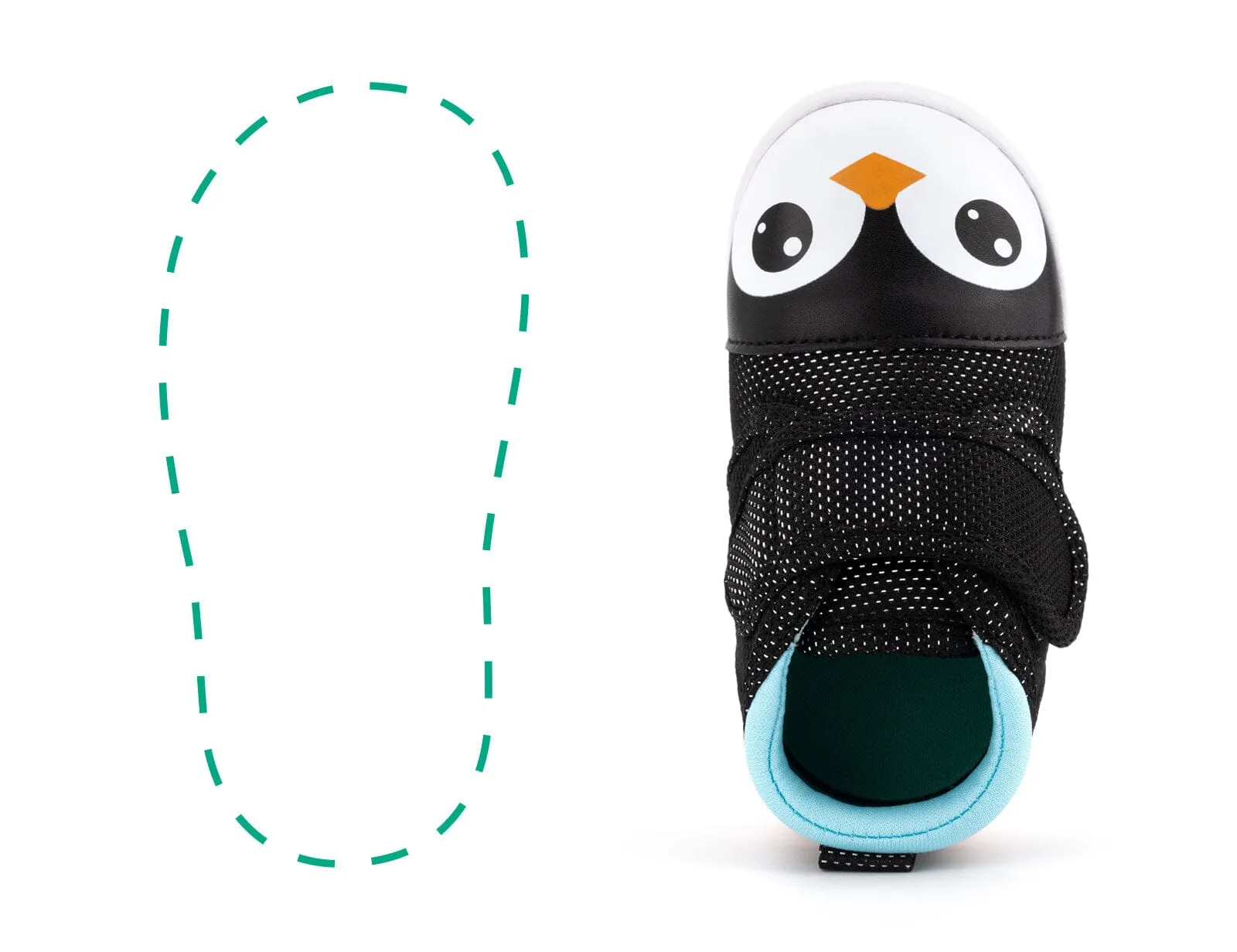 Penguin Single Squeaky Toddler Shoes | Sparkly Black