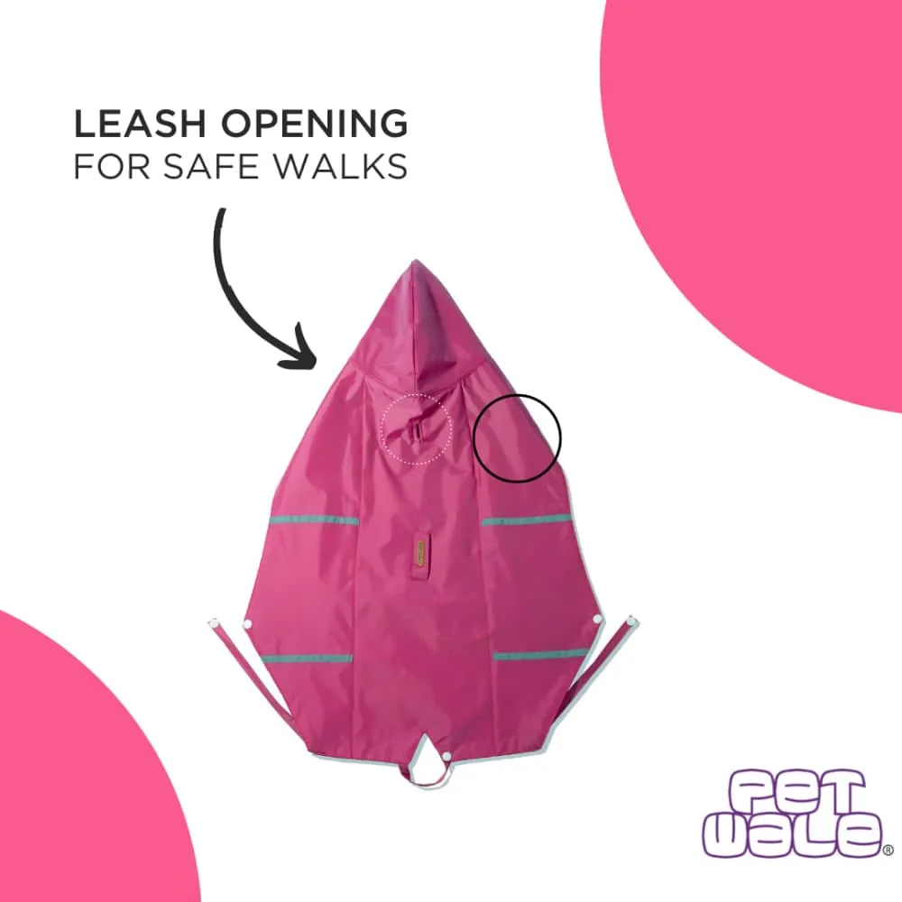 PetWale Reflective Raincoat for Dogs (Pink)