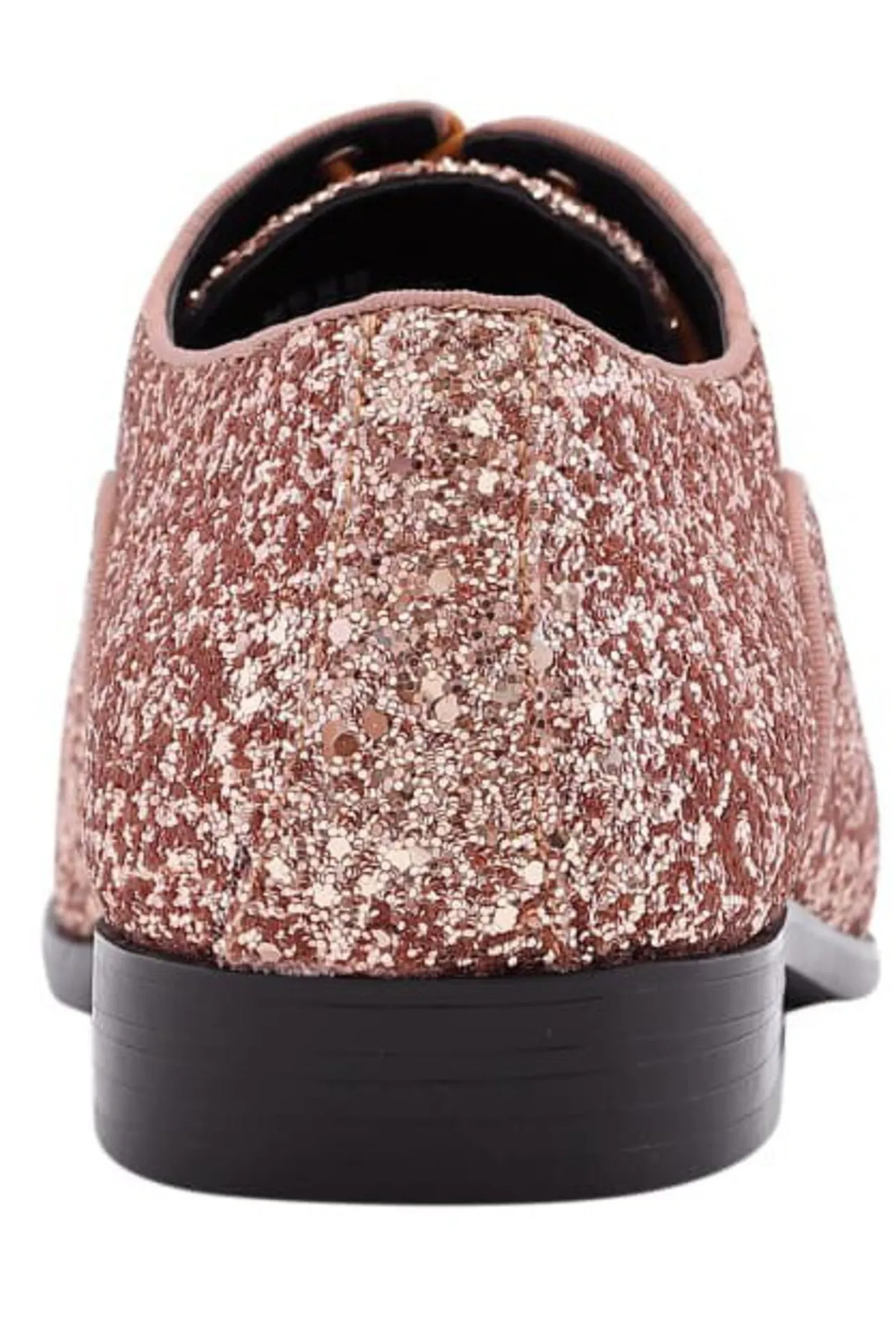 "Lawrence Glitter" Rose Gold Tuxedo Shoes