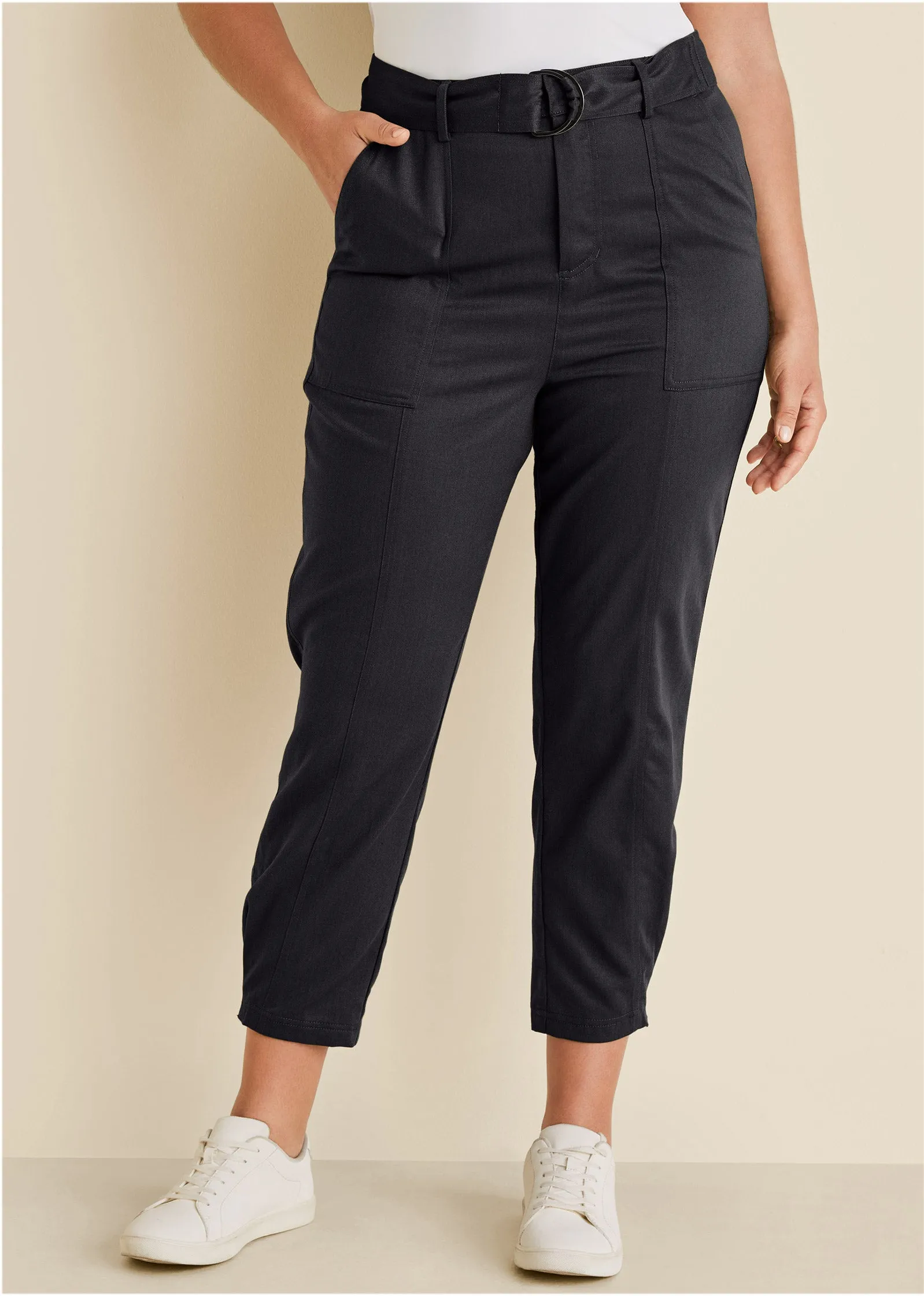 Relaxed Twill Straight Pant - Black