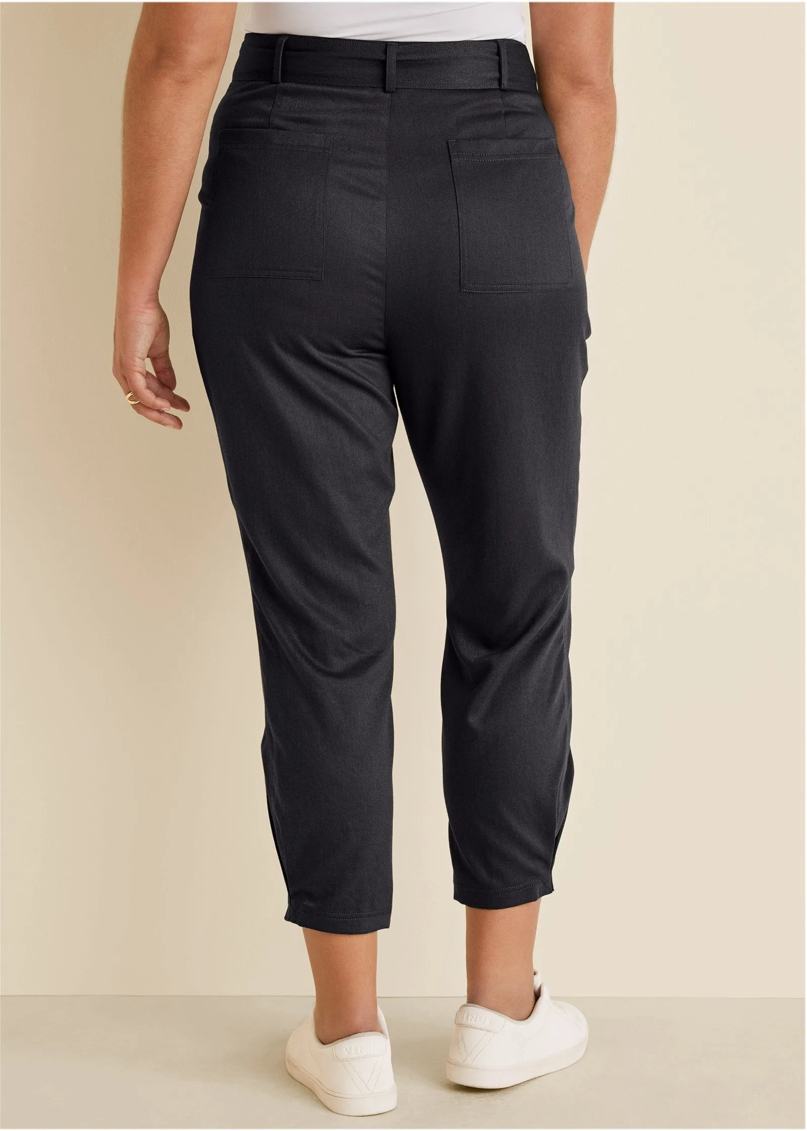 Relaxed Twill Straight Pant - Black