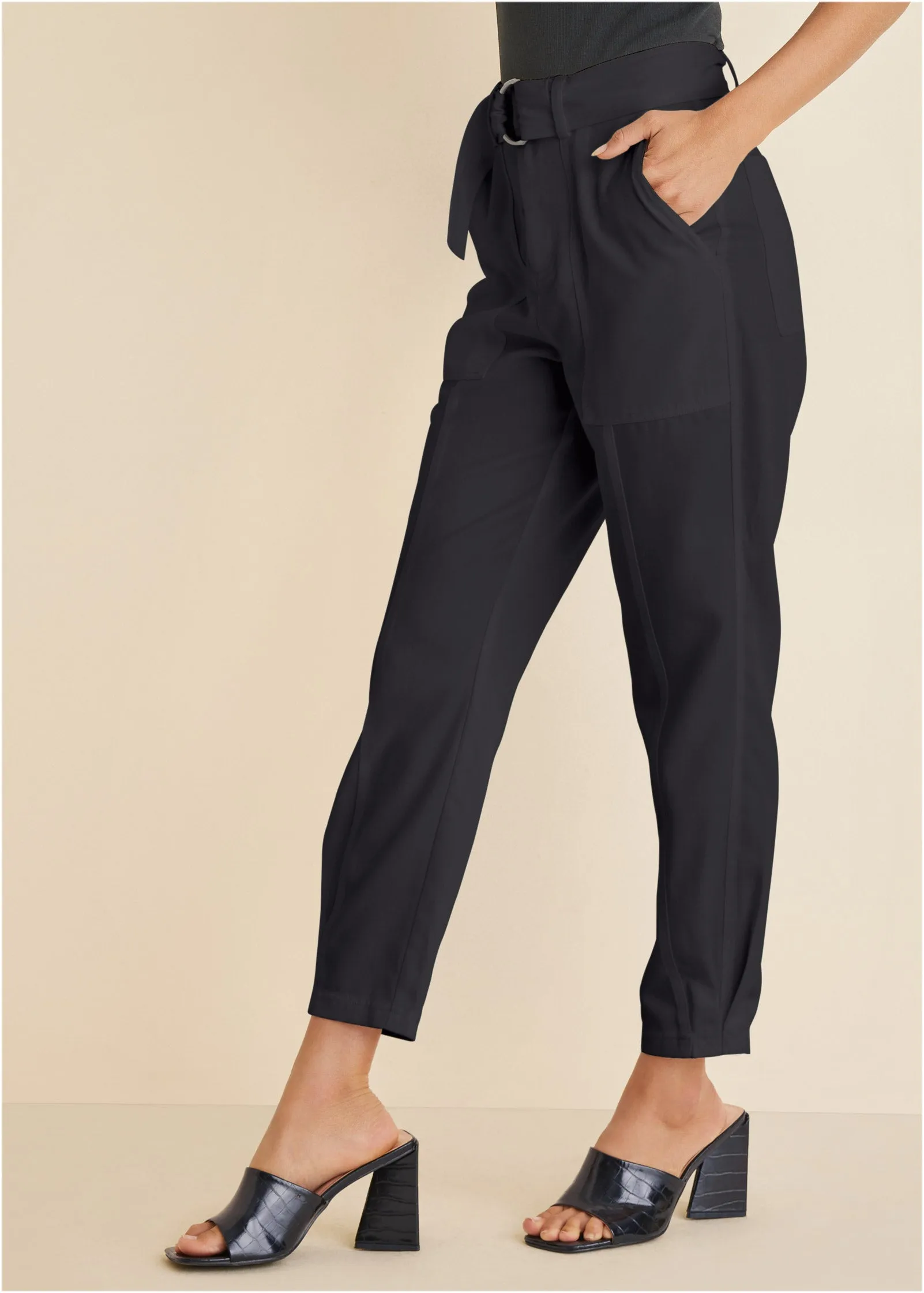 Relaxed Twill Straight Pant - Black