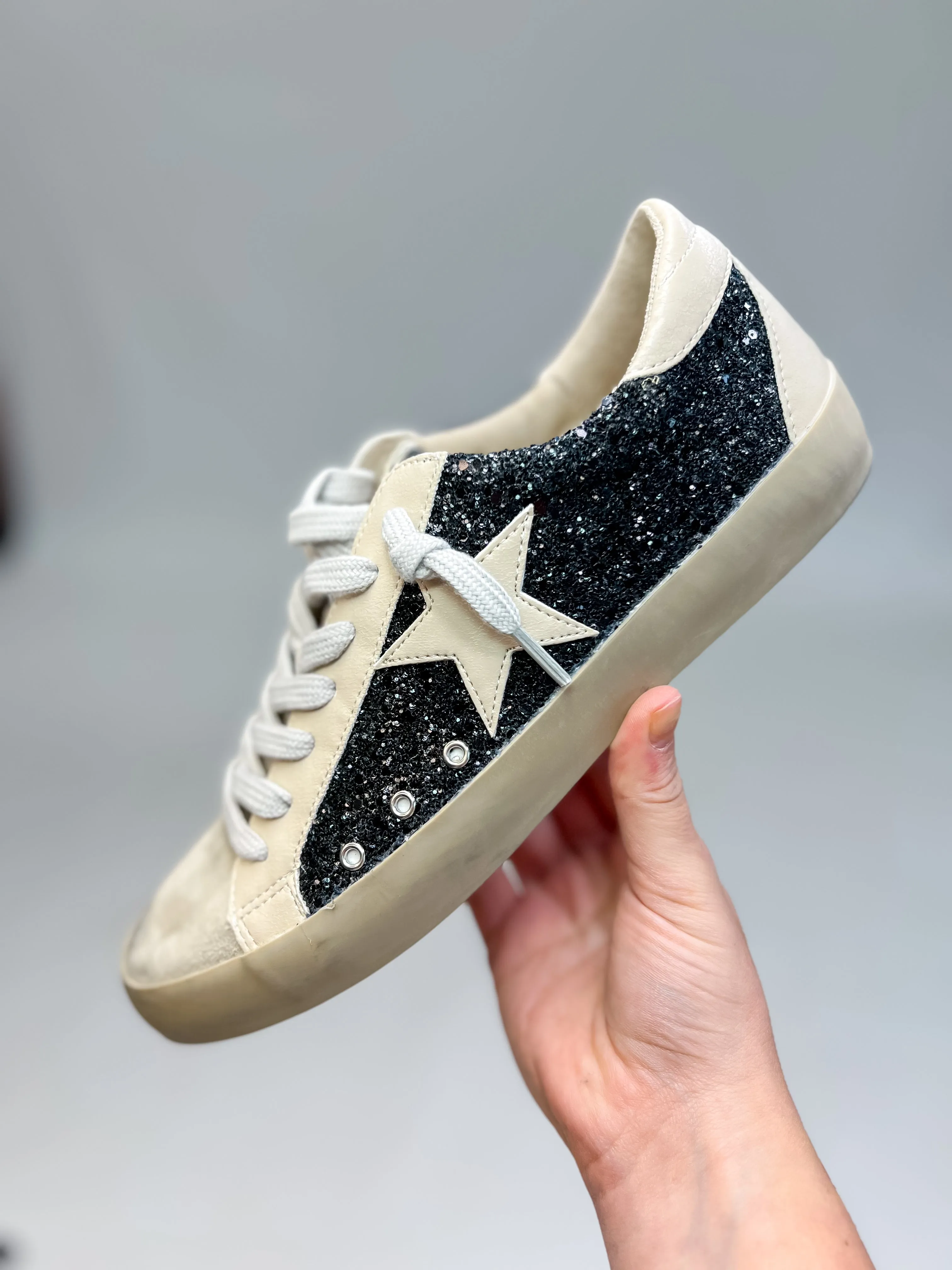 [Shu Shop] Paula-Black Glitter Sneaker