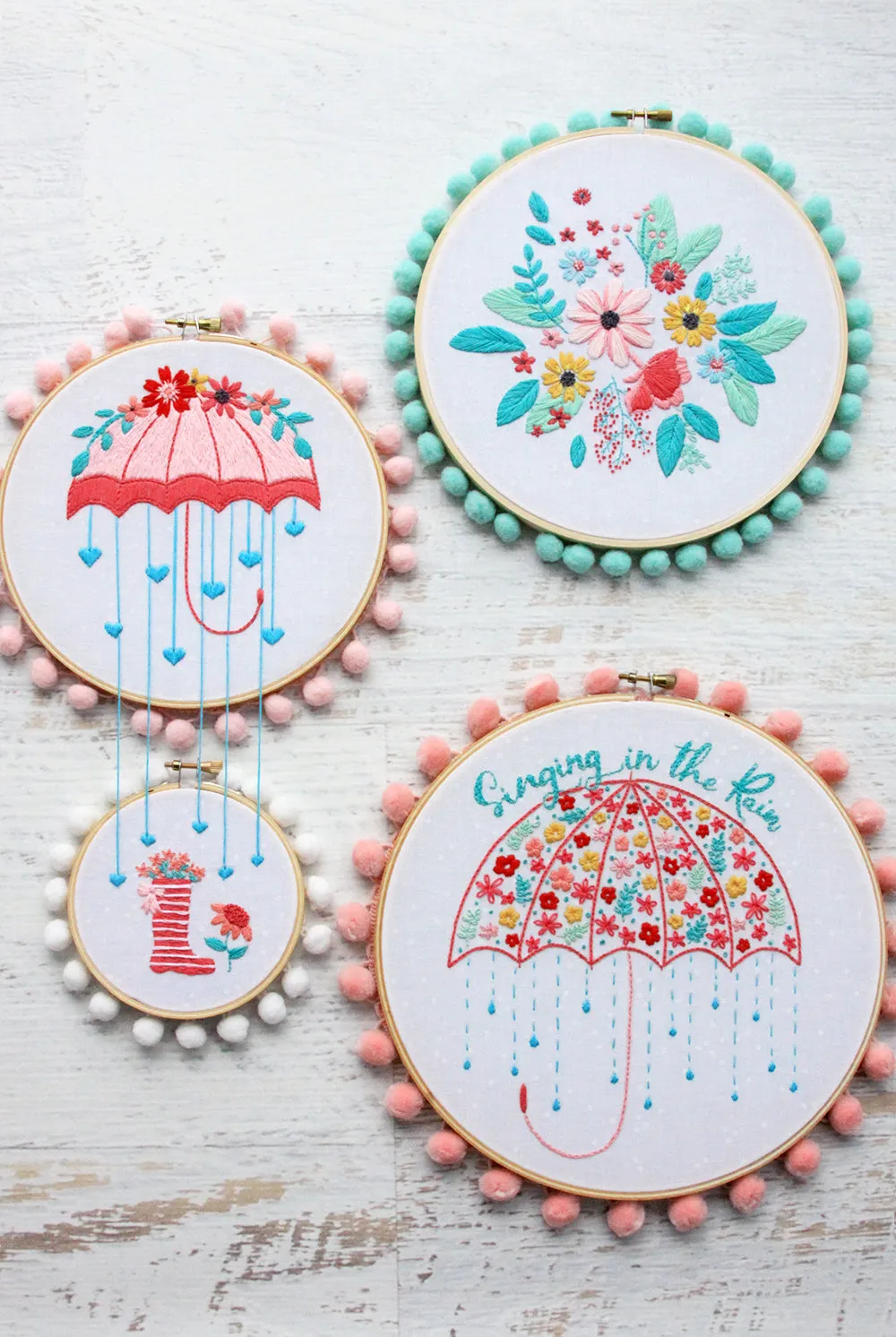 Singing in the Rain Umbrella Embroidery PDF Pattern