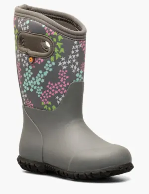 Size 10: Bogs YORK Gray Lower Teal Pink Gray Print Upper Insulated Rated -4F Rain Boots NEW