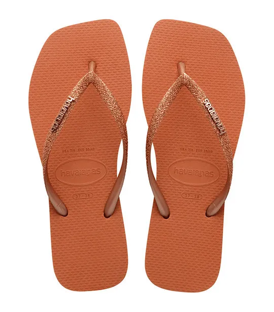 Slim Square Glitter Flip Flops Cerraddo Orange