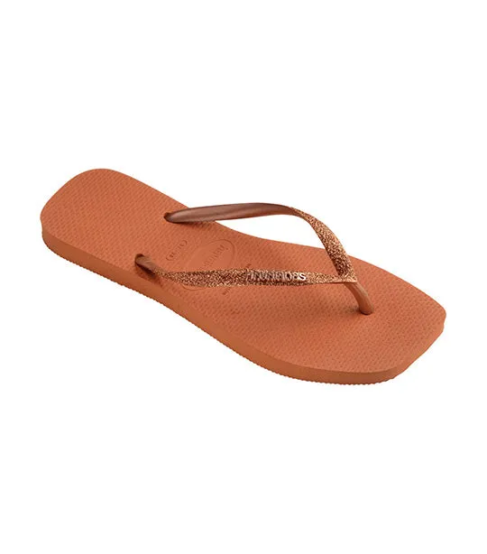 Slim Square Glitter Flip Flops Cerraddo Orange