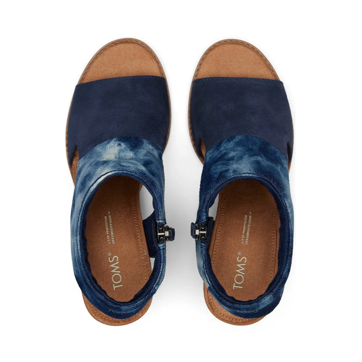 TOMS Sandals Eliana Women - Navy Suede Washed Denim