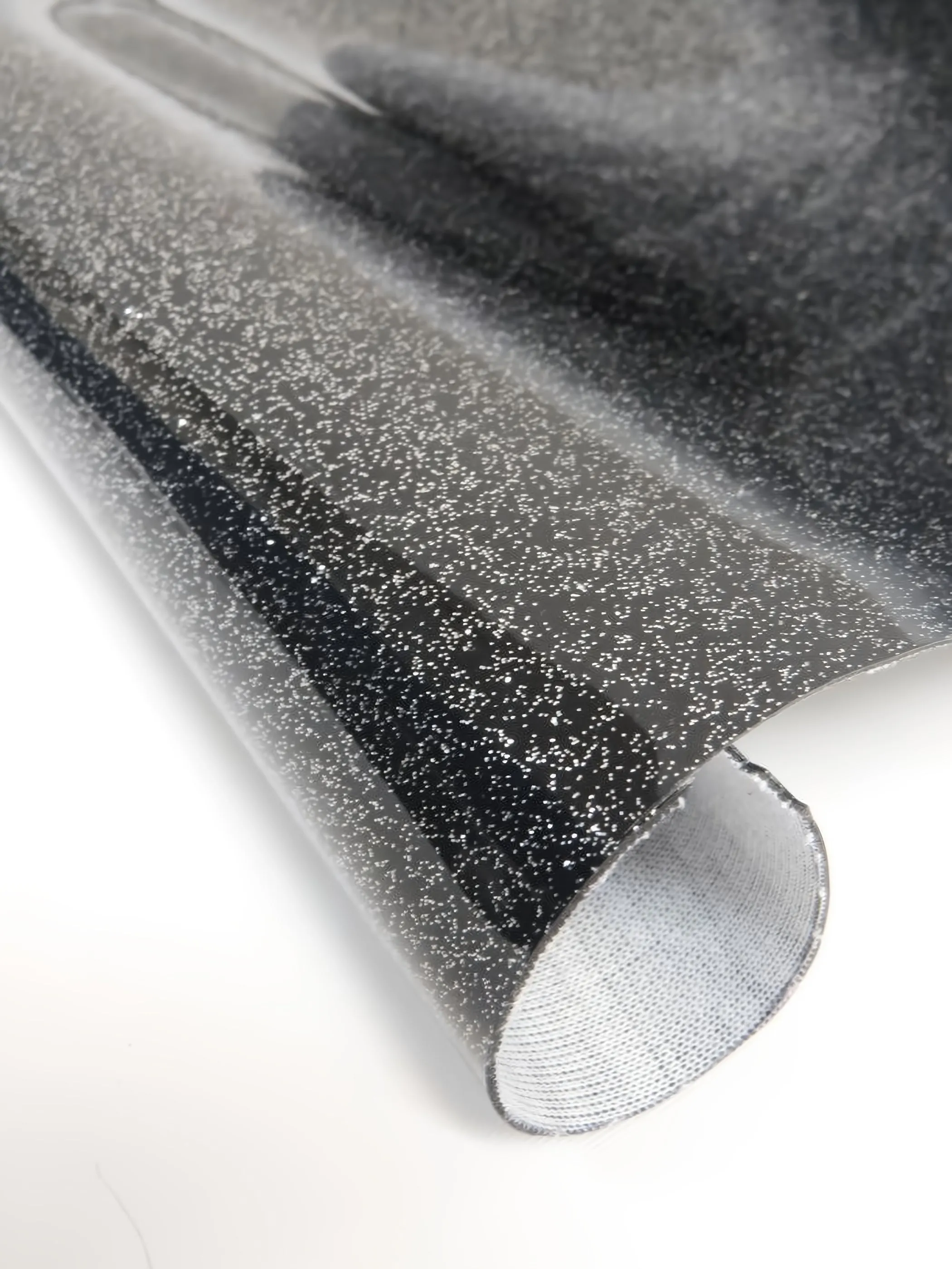 Ultra Sparkle Glitter Upholstery Vinyl Fabric DuroLast&reg; / BLACK / Sold by The Yard