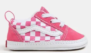 Vans - Infant Old Skool Crib Shoes | Honeysuckle Pink (Checkerboard)