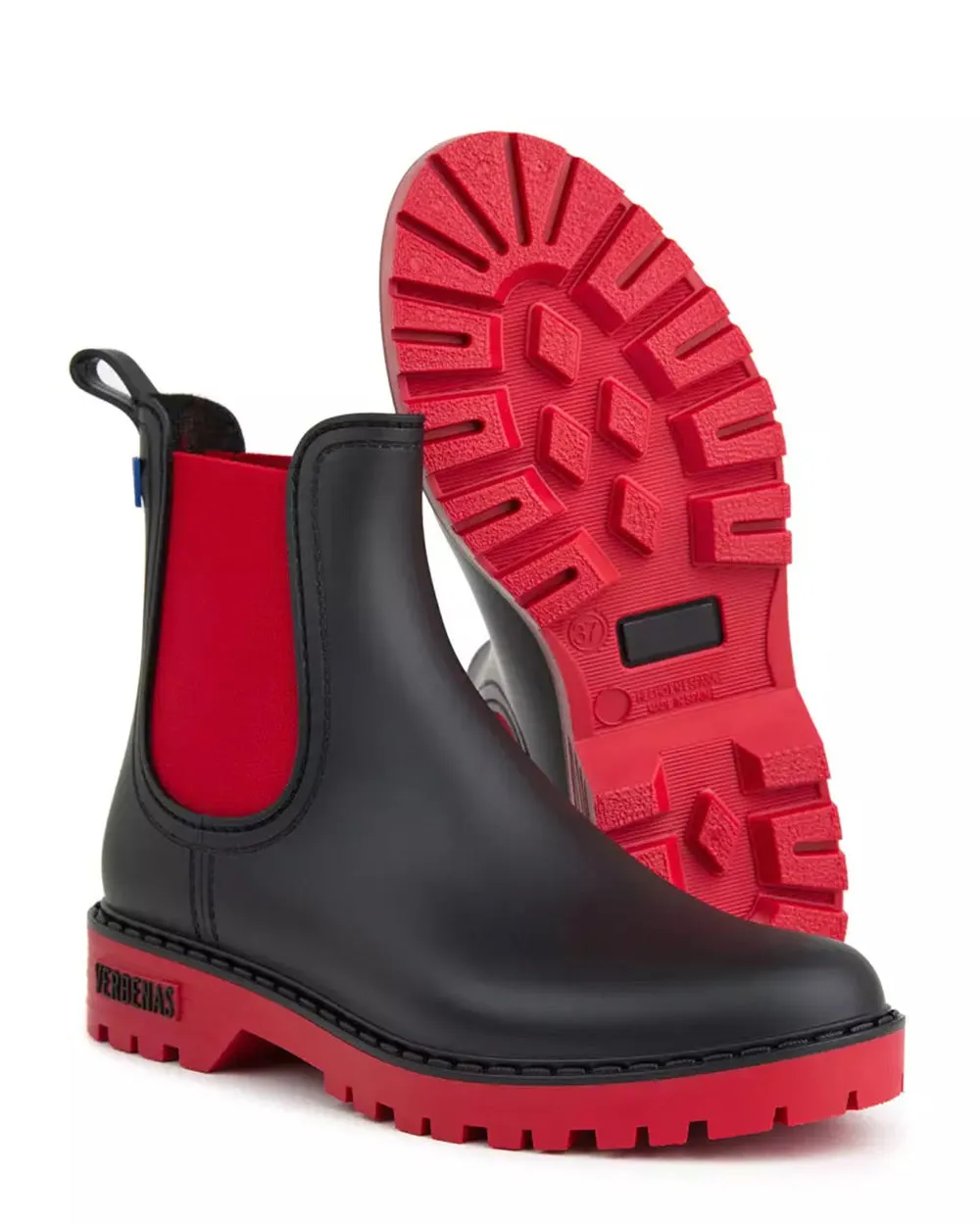 Verbenas Negro/Rojo Ankle Boots