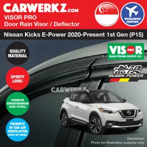 VISOR PRO Nissan Kicks E Power 2016-Current 1st Generation (P15) Door Rain Visors