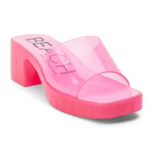 Wade Heeled Clear Sandal - Hot Pink