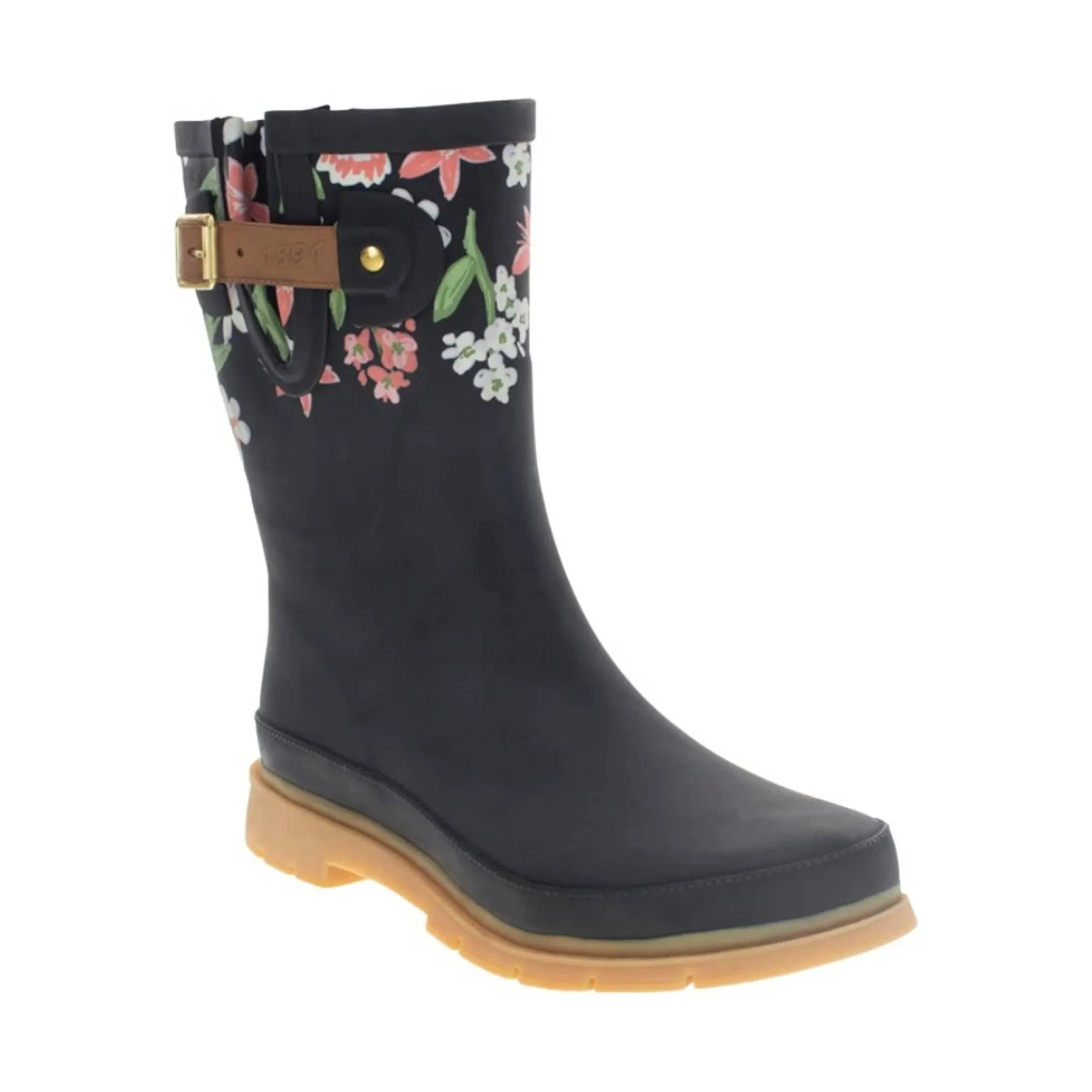 Western Chief Women's Brushed Petals Mid Rain Boots - Black